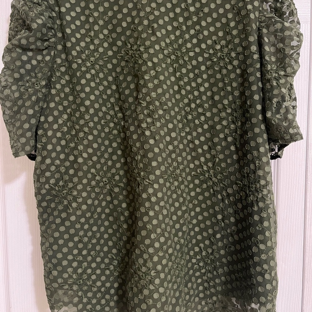 Loft Green Eyelet Shirt